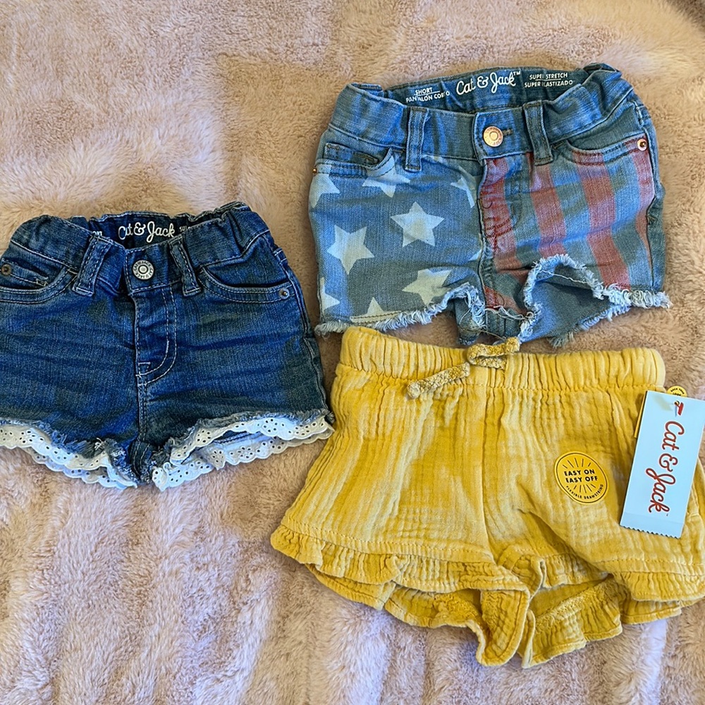 Lot of 3 Cat & Jack shorts 12 months